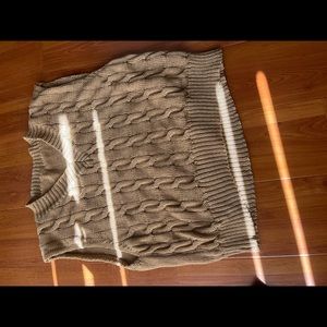 cable knit brown sweater vest